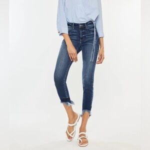 Kancan Jeans Womens 26 5 High Rise Dana Raw Hem Skinny Stretch Jeans